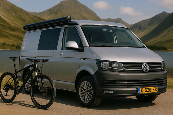 Camper met fiets en MTB